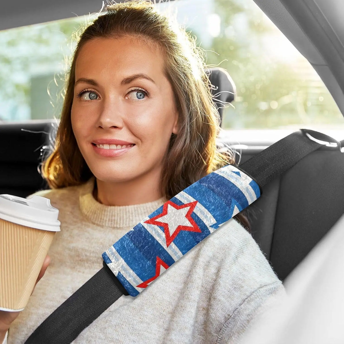 4th of July Seat Belt Cover Shoulder Strap Pad – Stars & Stripes Seat Belt Cover HIP
