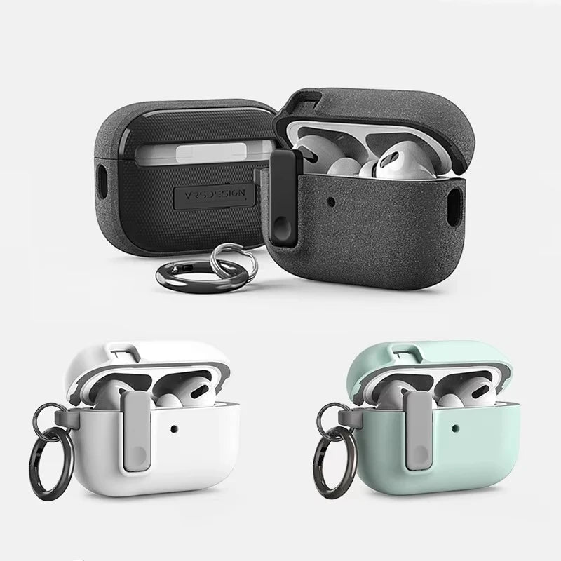 SEamopar Shockproof AirPods Case with Lock Clip & Hook AirPods Case Cover HIP