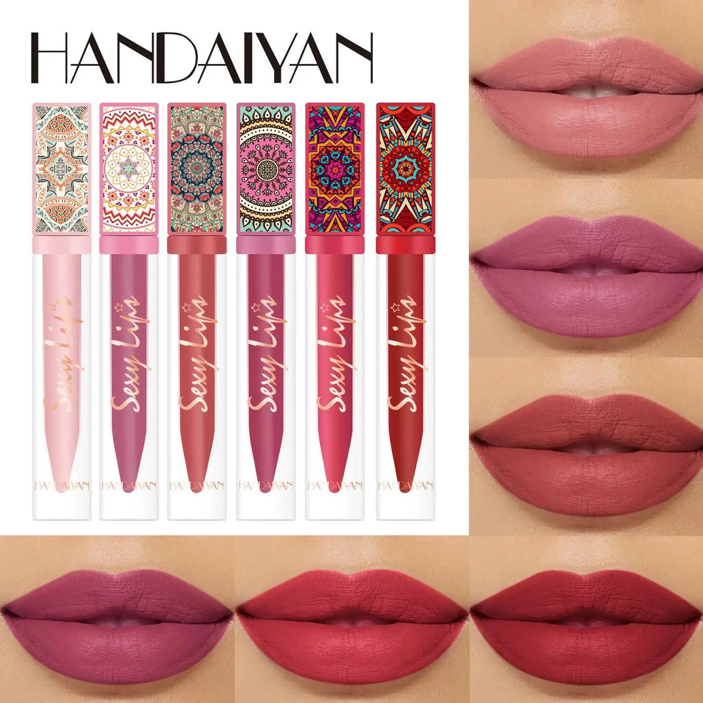 Bohemian Matte Liquid Lipstick 6 Earth Tones | Handaiyan Matte Liquid Lipstick HIP
