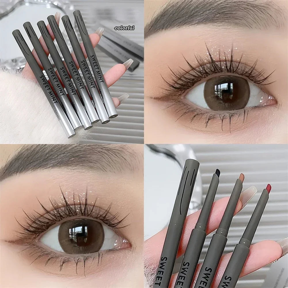 Sexy Rose Red Eye Liner Pencil Natural Matte Wine Red Lying Silkworm Eyeliner Easy To Color Waterproof Eye Make Up Cosmetics 1pc HIP