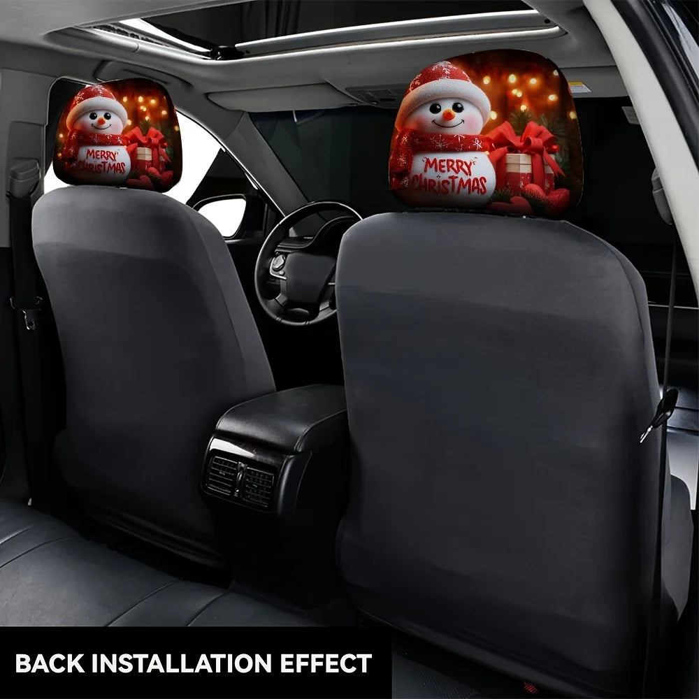 Set of 2 Christmas Car Headrest Covers – Festive Gift Car Headrest Covers HIP