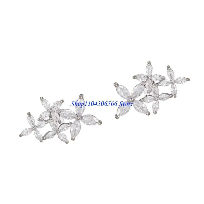 Floral Zirconia Ear Attachment for FreeClip 1 & 2 | Gold Silver Earphone Accessory Clip HIP