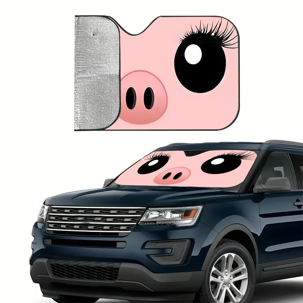 Cartoon Pig Foldable Car Sun Visor – Fun Summer Auto Accessory Car Sun Visor HIP