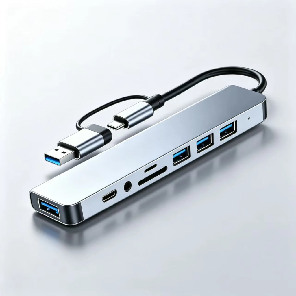 8-in-2 USB-C Hub Adapter – 8-Port Docking Station for Laptop USB-C Hub Adapter HIP 1pcs