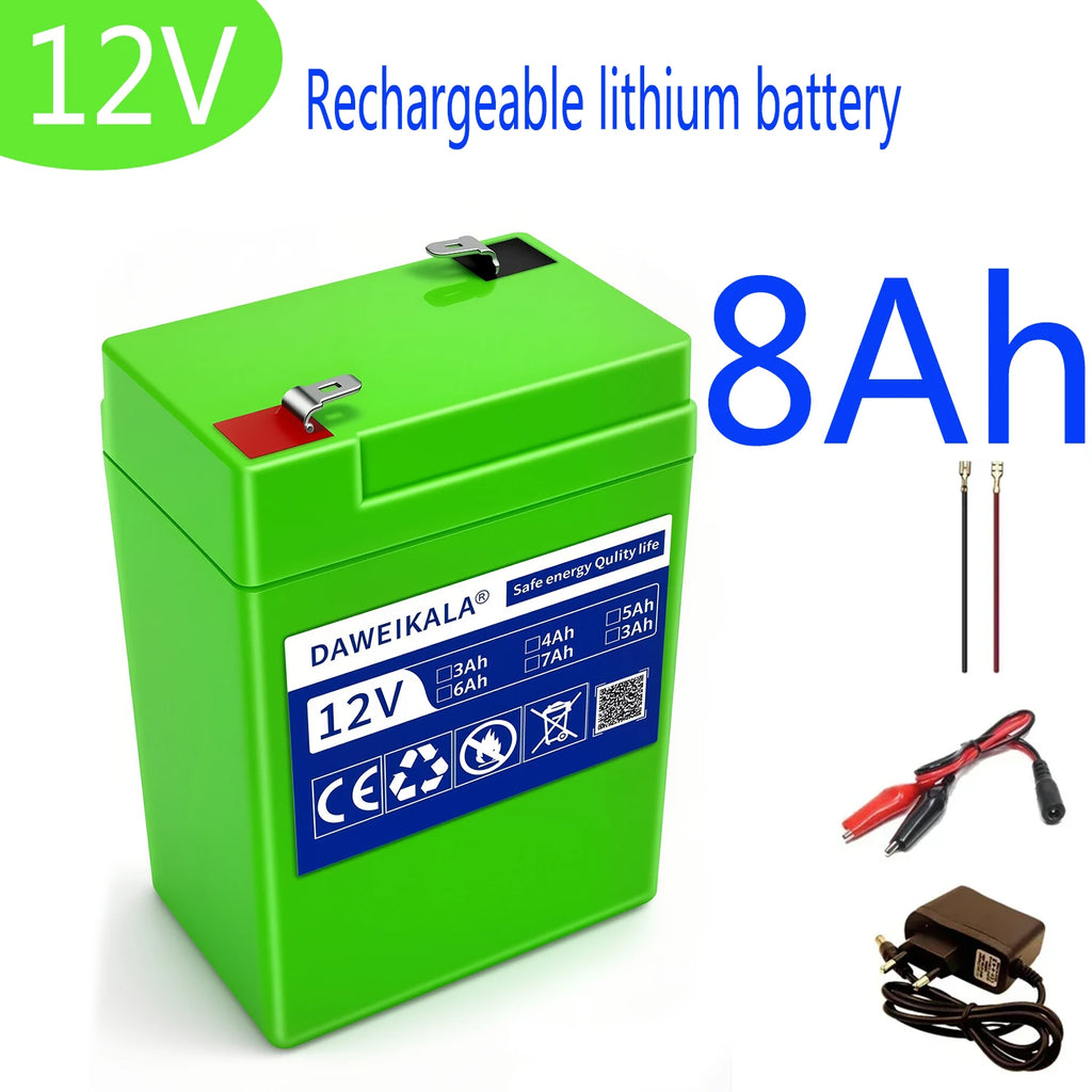 DAWEIKALA 12V 8Ah Li-Ion Battery Pack – 1200+ Cycle Life Lithium Battery Pack HIP