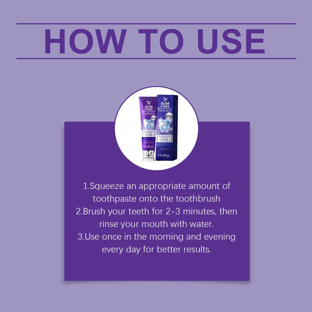 Bee Venom Whitening Toothpaste – Mint, Enamel & Gum Care Whitening Toothpaste HIP