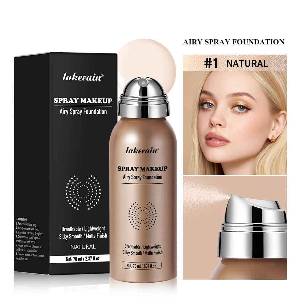 Foundation Spray Waterproof Magic AirbrushSilky Mist Lightweight Long Lasting Oil Control Higt Cover Matte Makeup Base Cosmetics HIP 1