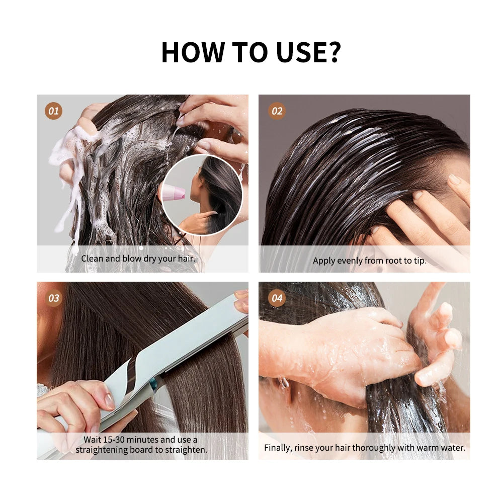 Keratin Hair Care Brazilian Straight Hair Long-Lasting Results Treatment Shiny Hair Keratin Repair 100Ml Anti-Frizz Straighter HIP