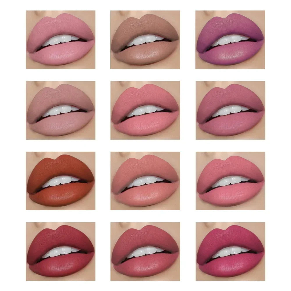 1pc Women's Fashion Liquid Matte Lipstick Velvet Lipgloss Nude Makeup Matte Velvet Natural Moisturizer Lip Glosses HIP