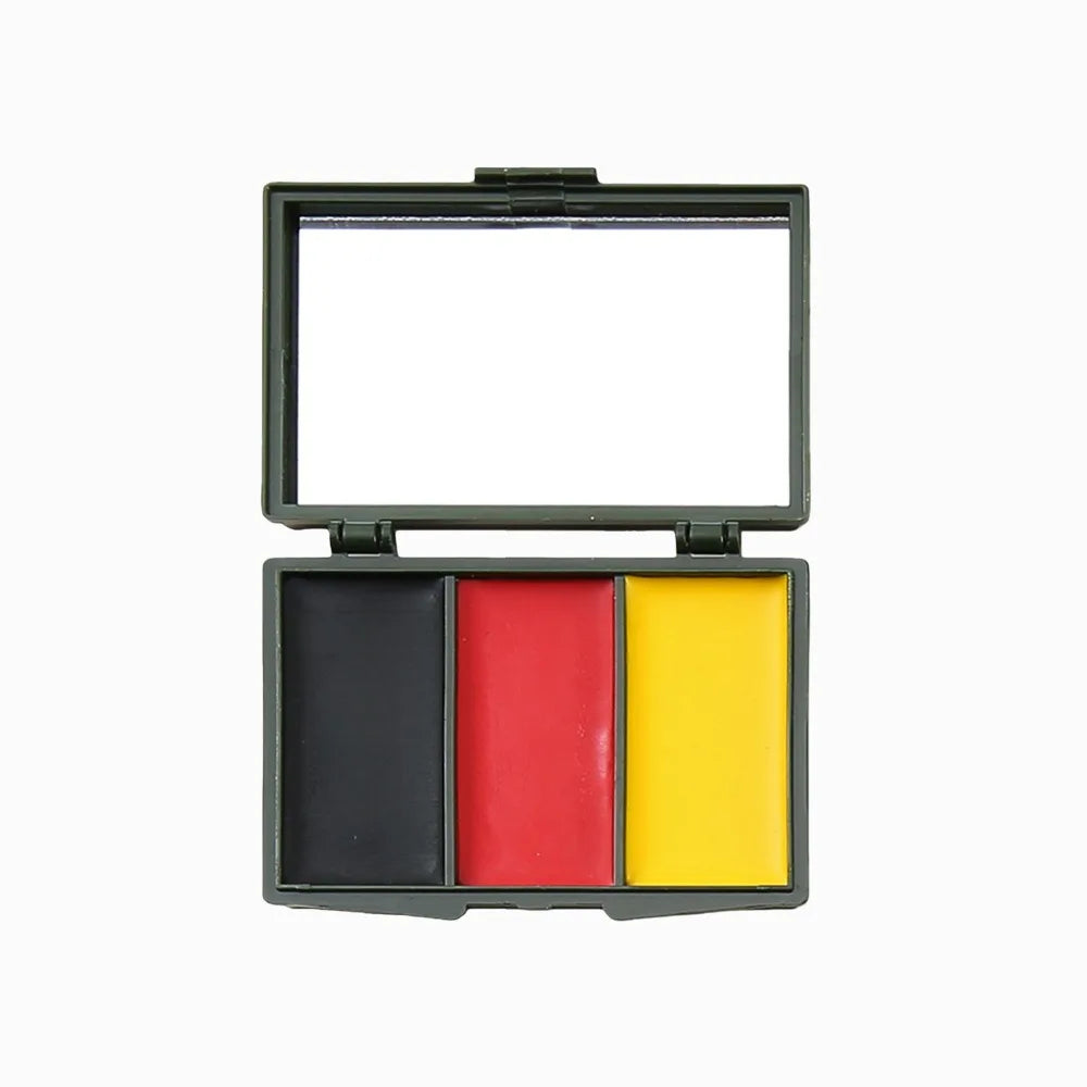 Three-Color Camouflage Face Painting Kit - Tactical Outdoor Cs Field Equipment Realistic Camouflage Makeup Oil Disguise Blending HIP 3 Color Germany
