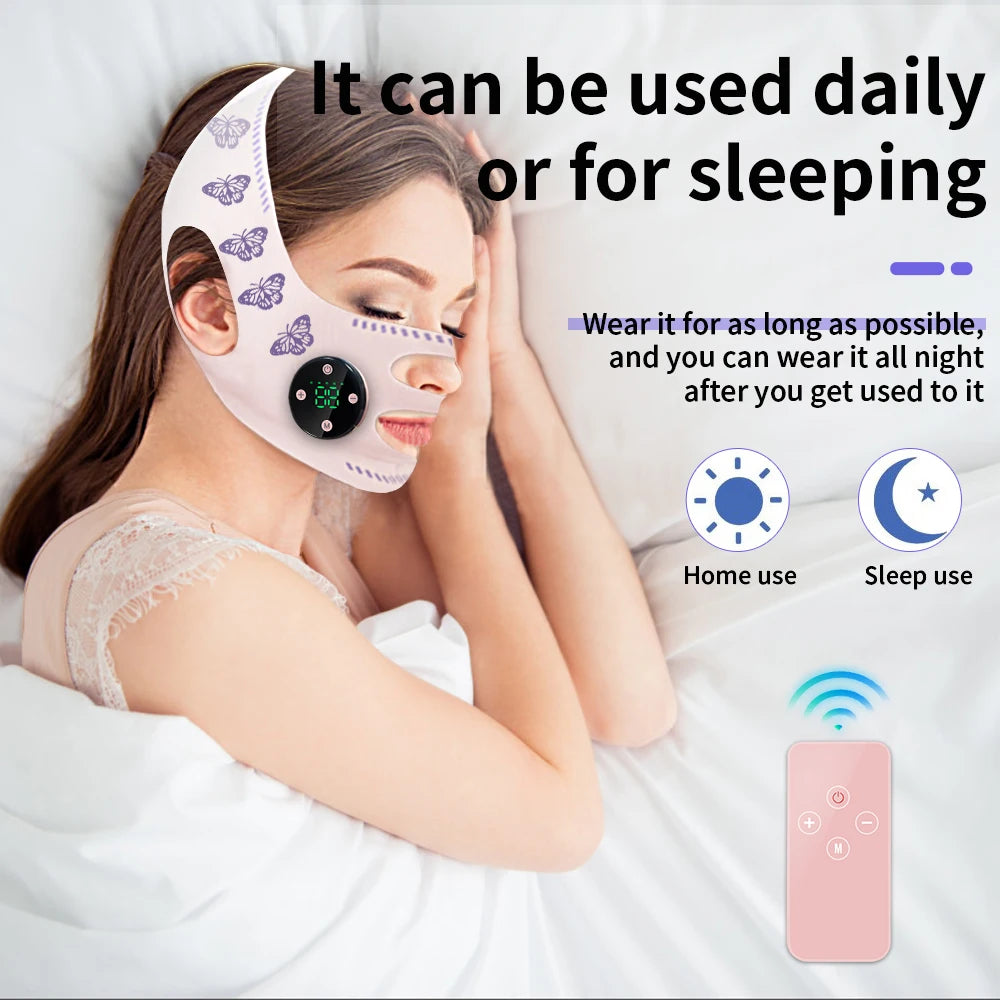 CAMMUO EMS Face Lifting Slimming Strap – USB Rechargeable EMS Face Lifting Mask HIP