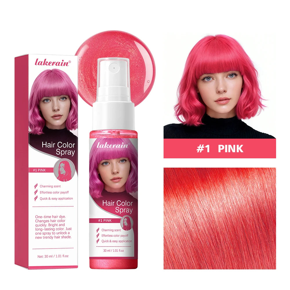 Hair Color Spray Instant Hair Dye One-Time Temporary Washable DIY Hair Chalk Multi Color Party Cosplay Makeup Styling HIP 1pink