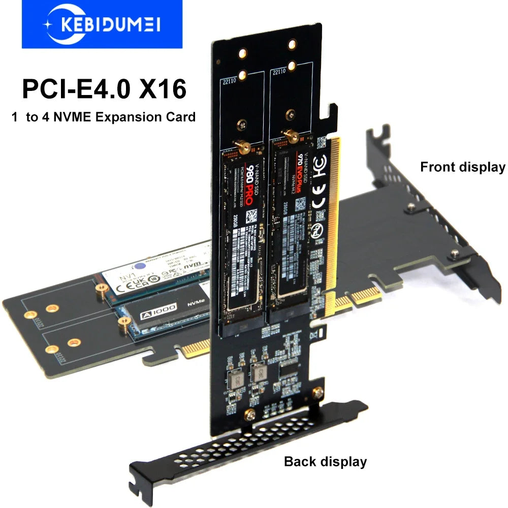 PCIe 4.0 X16 to 4x NVMe M.2 SSD Expansion Card – Gen4 NVMe Expansion Card HIP