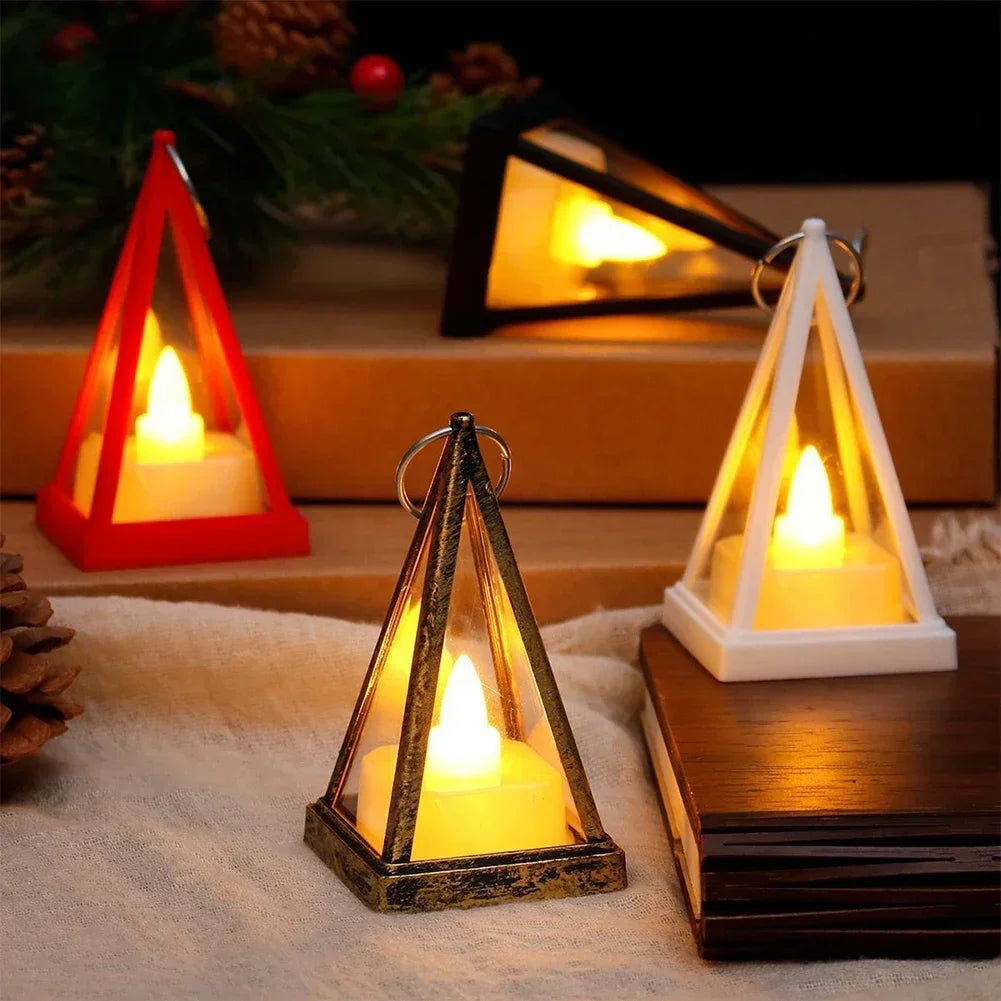 1pc Night Light Triangle Candle Pattern LED Electronic Light Bedroom Atmosphere Light Christmas Home Decoration Accessories HIP