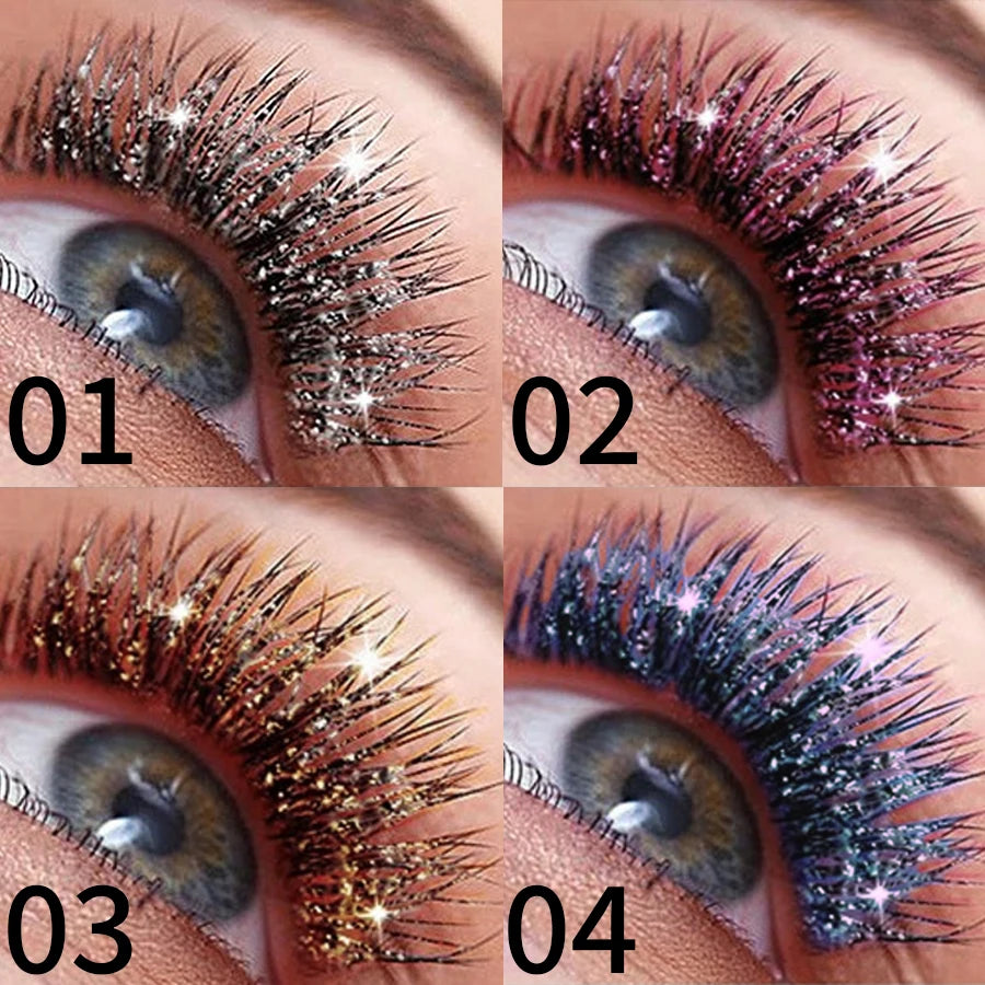 1PC Diamond Mascara Shining Sweet Proof Glitter Eyelashes Quick Dry Lasting Curling Thick Mascara Shimmer Makeup Eye Cosmetics HIP