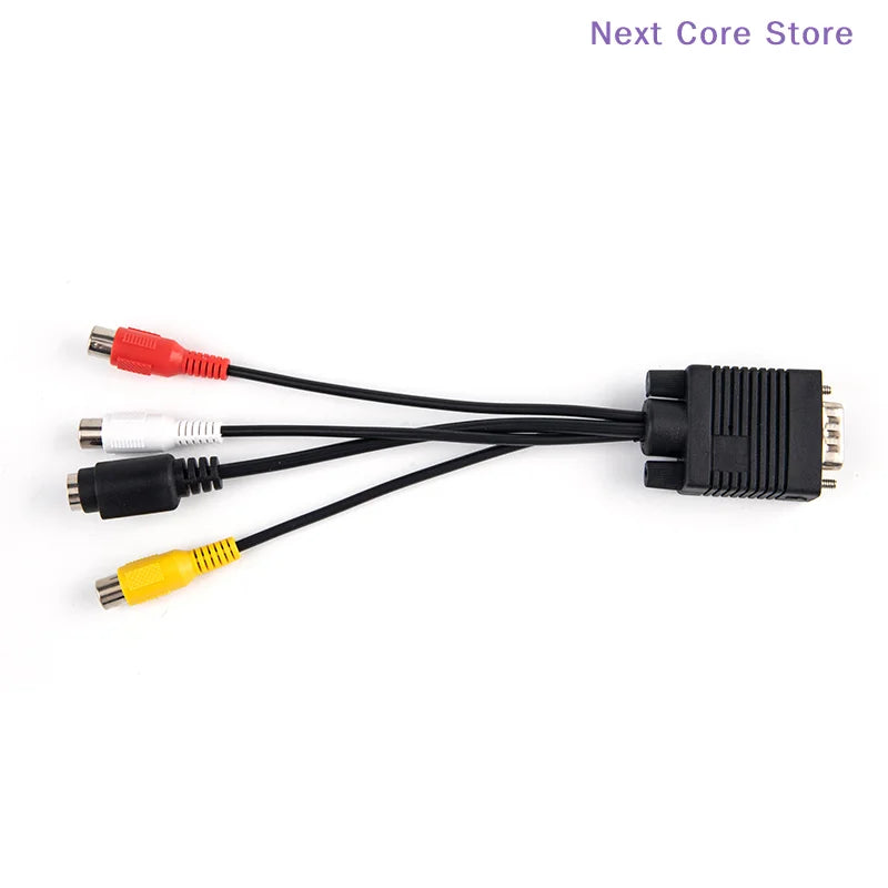 VGA to S-Video & AV TV-Out Converter Cable Adapter Video Converter Cable HIP