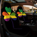2-Piece Pride Rainbow Shamrock Car Seat Covers | All Seasons Car Seat Covers HIP 1