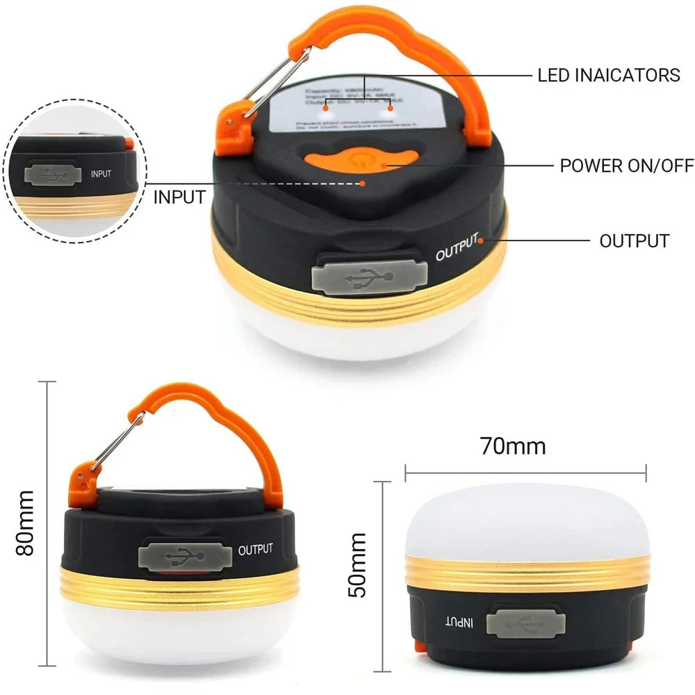 ESMARTER Mini LED Camping Lantern – USB Rechargeable, 3 Modes Portable Camping Lantern HIP