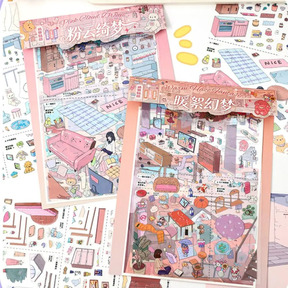 3D Miniature Landscape PET Stickers – 2-Theme DIY Craft Set DIY Craft Stickers HIP