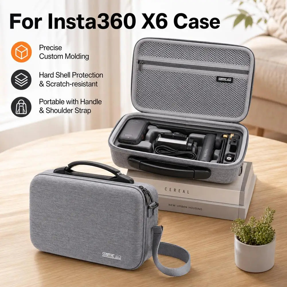For Insta360 X6 Hard-Shell Storage Case Portable Shock-Absorbing Shoulder Bag for Insta360 X6 Accessory Travel Carrying Case HIP