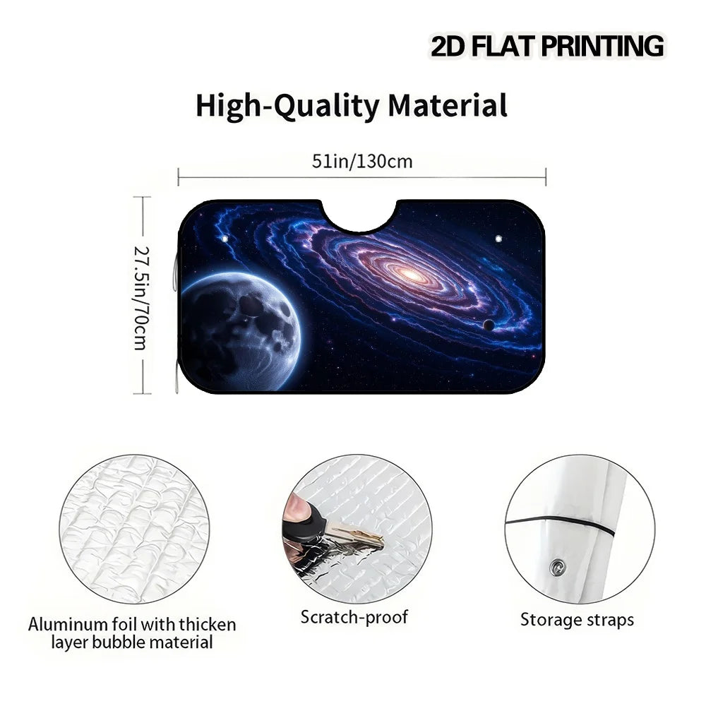Galaxy & Moon Car Sun Visor – Universal Foldable Windshield Car Sun Visor HIP