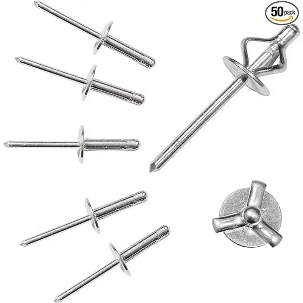 50-Pack Tri-Fold Aluminum Blind Rivets – 3.2, 4.0 & 4.8mm Blind Rivets HIP 3.2x14mm-50pcs-