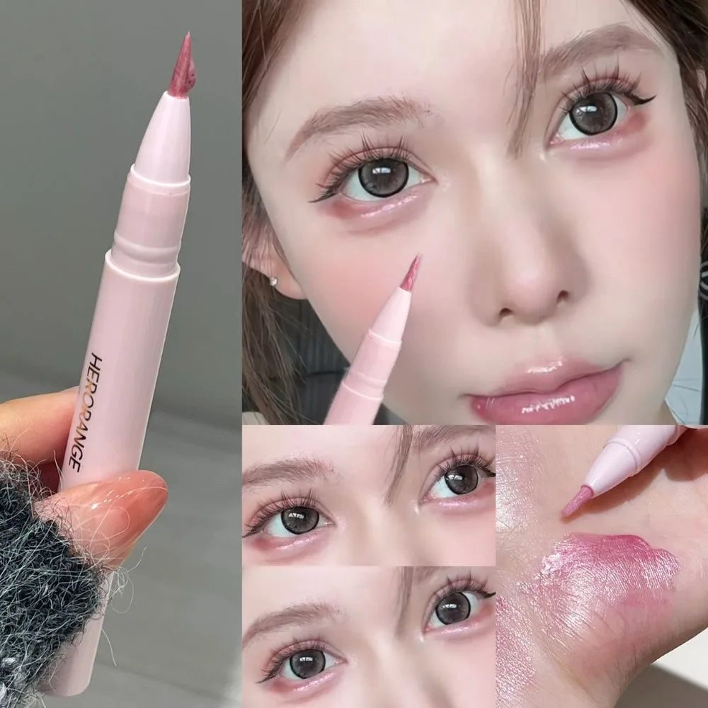 Shimmer Sleeping Silkworm Makeup Pen Fine Sparkle Liquid Pearl Highlighter Brighten Lower Shadow Line Anti Smudge Eyeliner Pen HIP