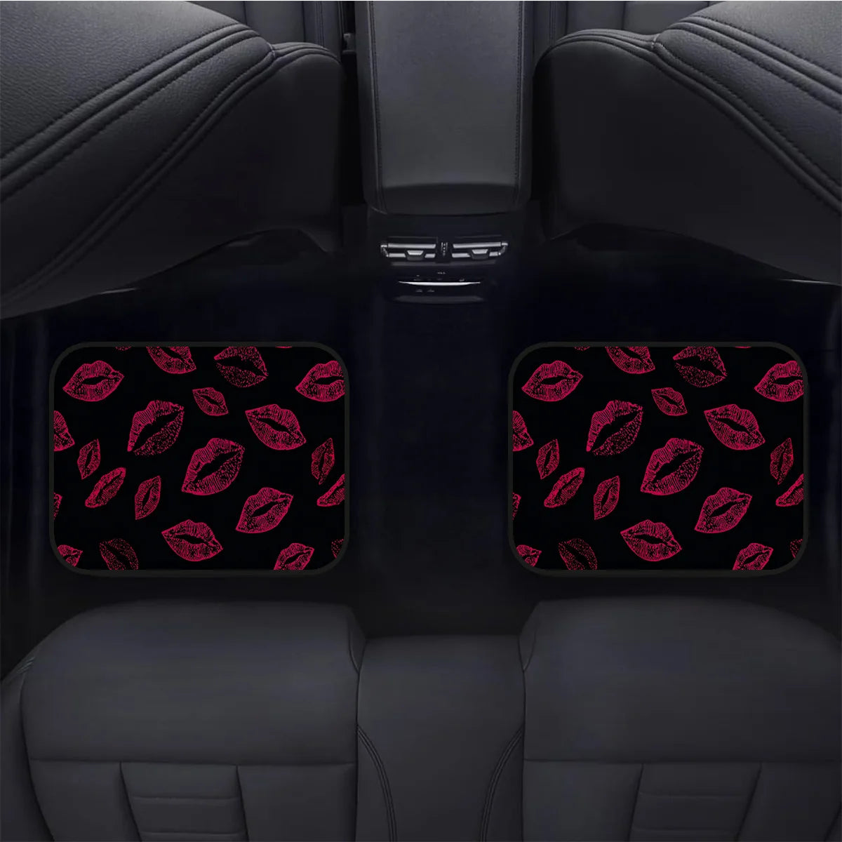 Pink Lip Print Car Floor Mats 4-Piece | All-Weather Non-Slip Car Floor Mats HIP