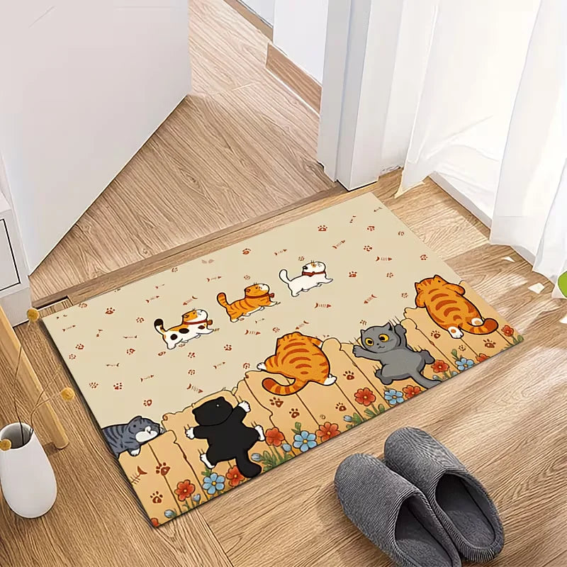 Cute Cat Non-Slip Doormat – Entryway & Kitchen Rug Non-Slip Doormat HIP