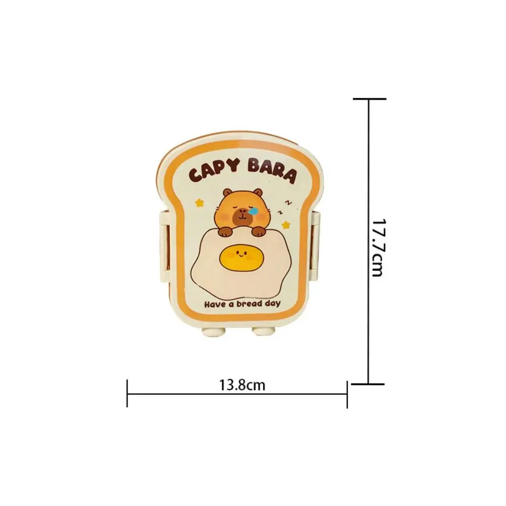 Cute Capybara Toast Lunch Box 1000ml – Leak-Proof Meal Box Novelty Lunch Box HIP