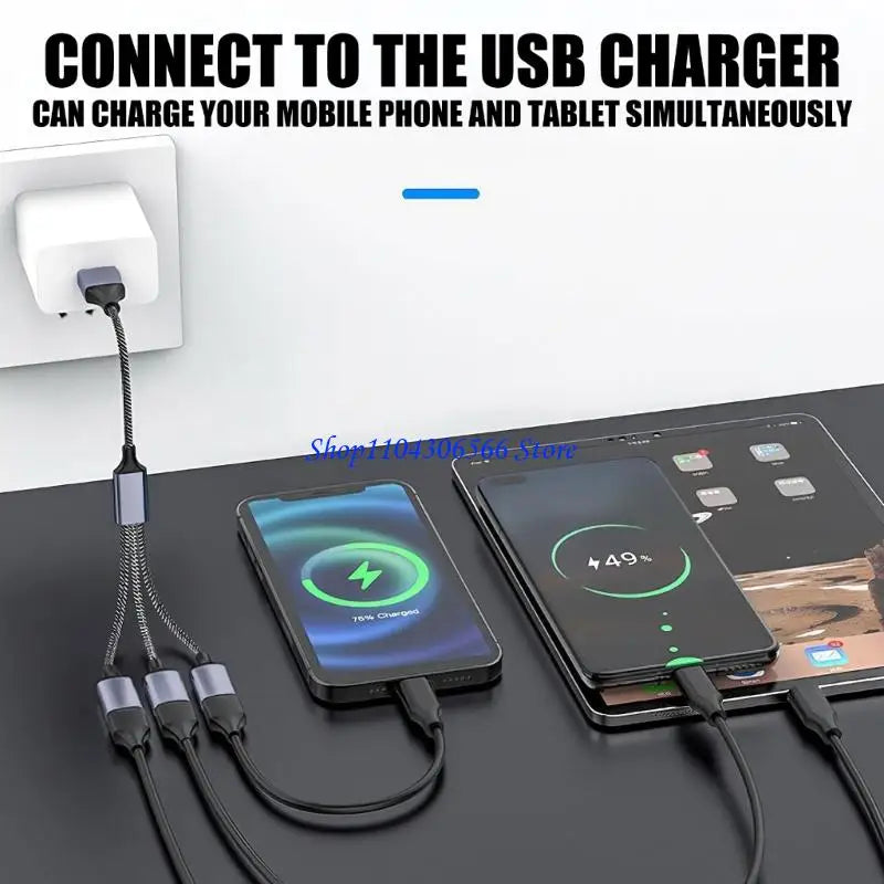 USB 2.0 Extension Cable 1-to-3 Hub | USB-A & USB-C – 30cm USB Extension Cable HIP