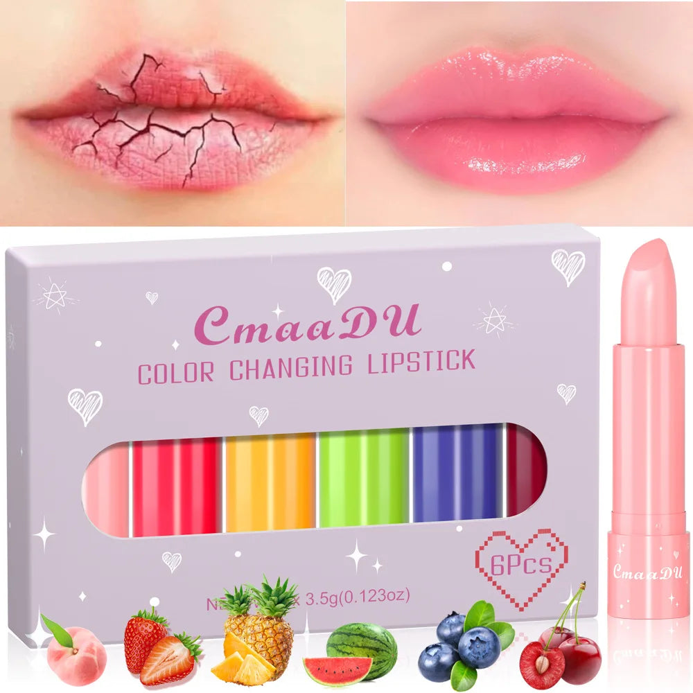 6-Piece Color Changing Lip Balm Set – Fruit Tint | cmaadu Tinted Lip Balm Set HIP 01