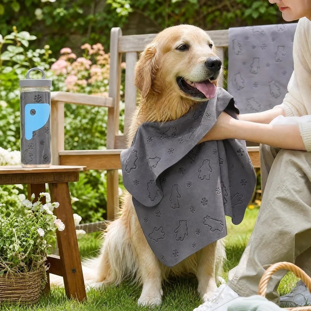 Pet Drying Towel 66x43cm – Soft Deerskin with Storage Bucket Pet Grooming Towel HIP