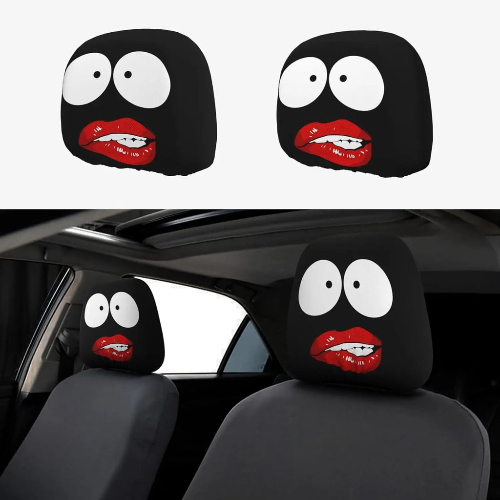 Cartoon Eyes Car Seat Headrest Covers – 2 Pcs Universal Car Headrest Cover HIP 1