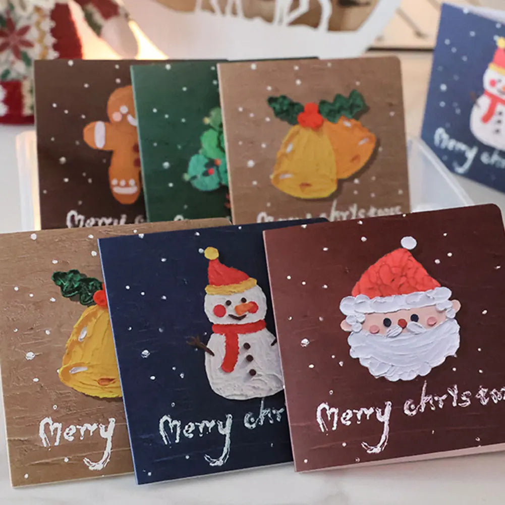 New Christmas Gift Envelope Card 6pcs 3D with Envelope Stickers Santa Claus Folding Gift Card New Year Party Invitation Card HIP