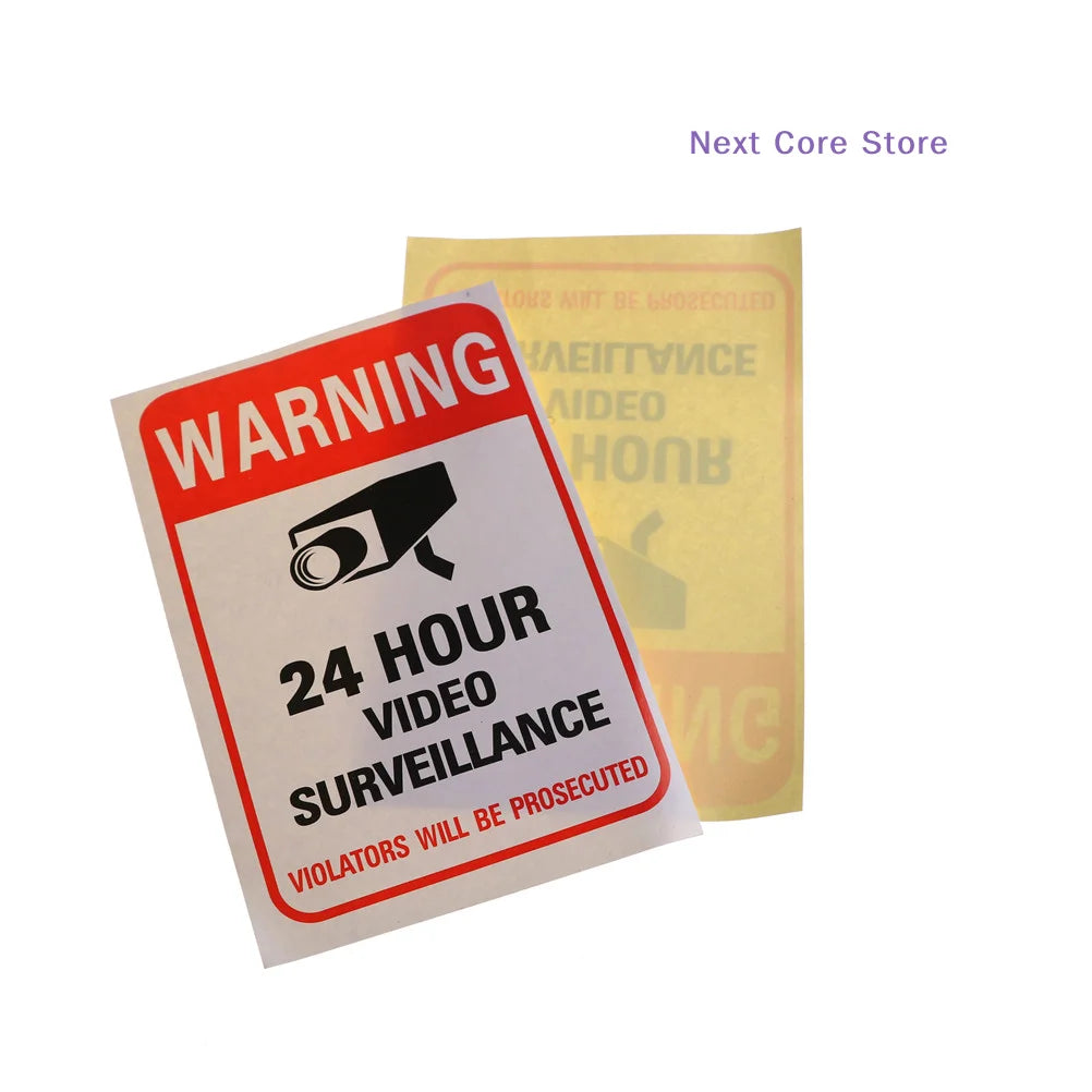 10-Pack CCTV Security Camera Warning Sticker Decal Signs Security Warning Stickers HIP