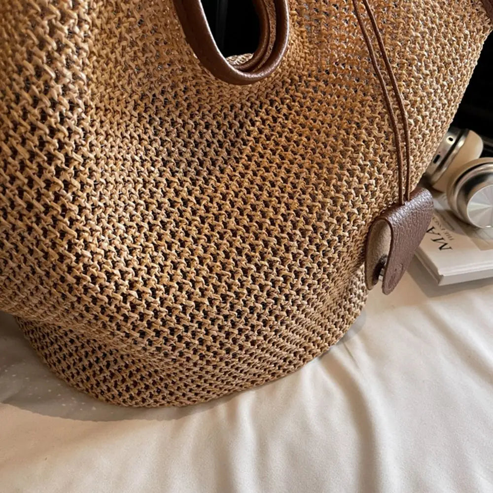 Bohemian Woven Straw Tote Bag – Large Beach Shoulder Bag Woven Straw Tote Bag HIP