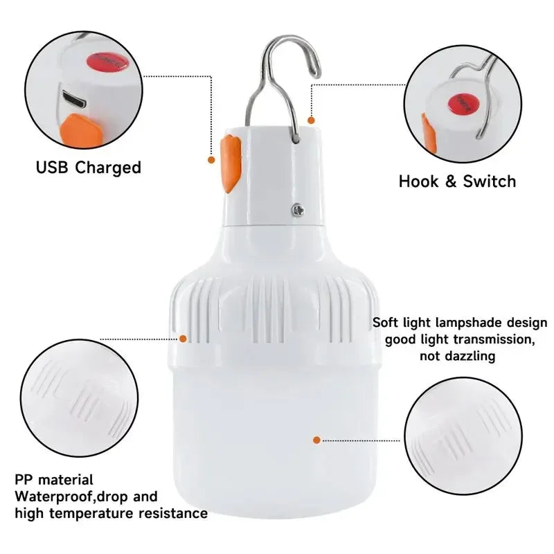 ESMARTER Rechargeable LED Camping Lantern | Portable Hook Light Portable LED Lantern HIP