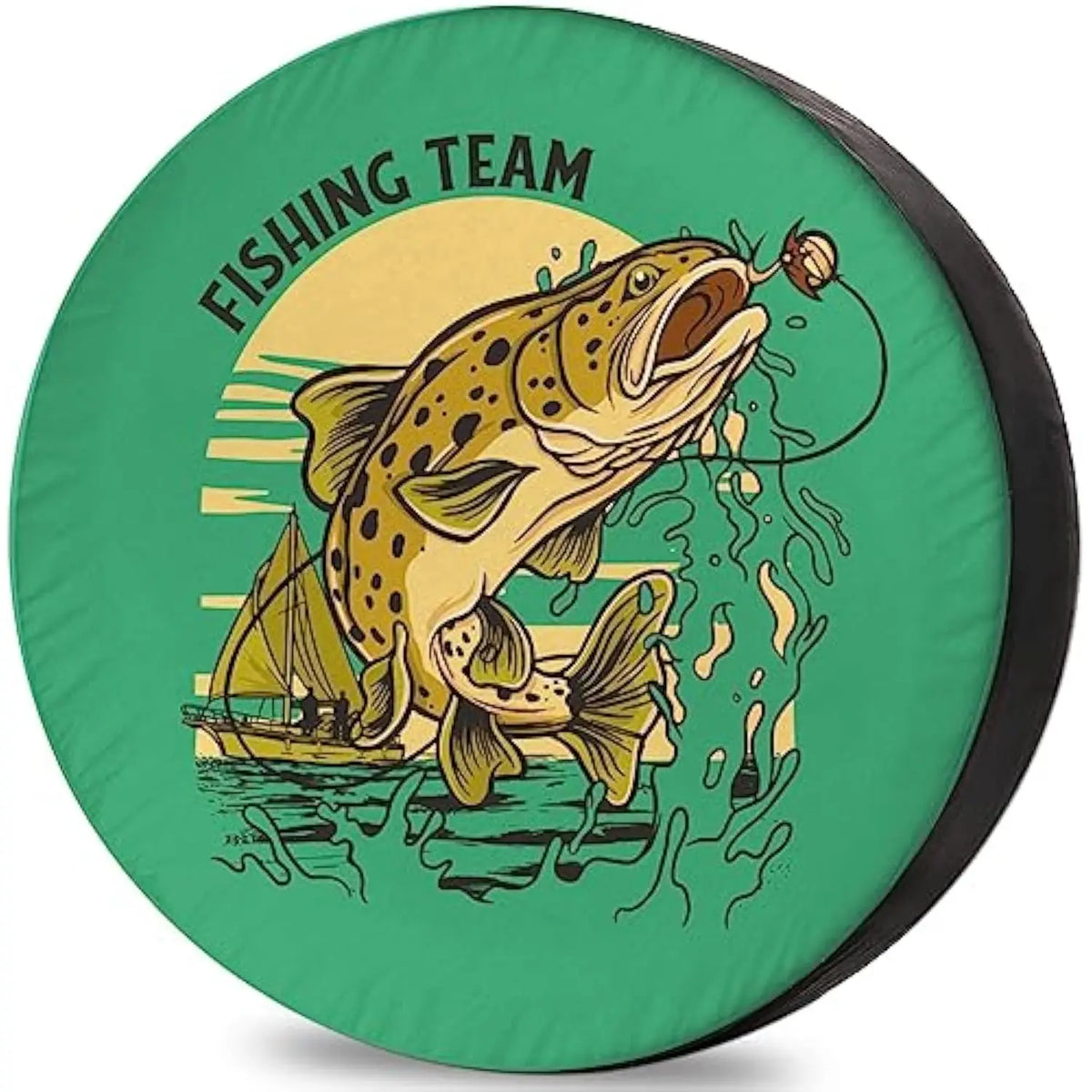Fishing Trout Leaping Spare Tire Cover – Weatherproof Polyester Spare Tire Cover HIP Acquiesce 15 in