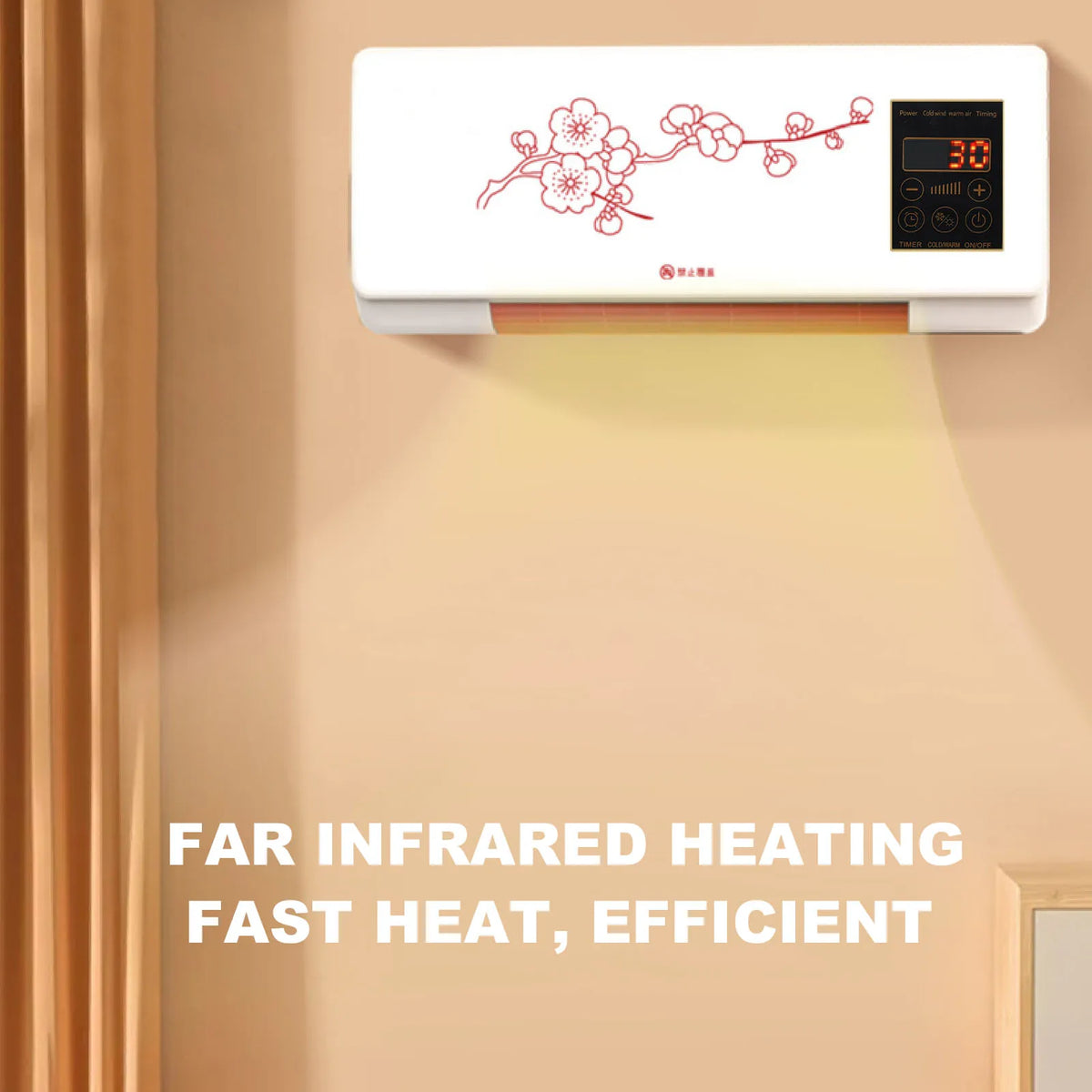 Space Heater Fan Electric Heater Space Heater Fan 2000W Wall Mount Remote Control Touch Display Timer Quiet AC Heater HIP