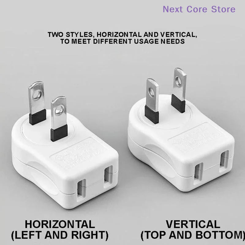 90° Rotatable 2-Pin Foldable Travel Plug Adapter – 110–250V Travel Plug Adapter HIP