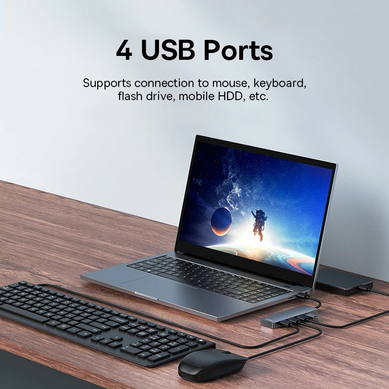 Baseus 4-Port USB 3.0 Hub – 5Gbps Laptop Splitter Adapter USB Hub HIP