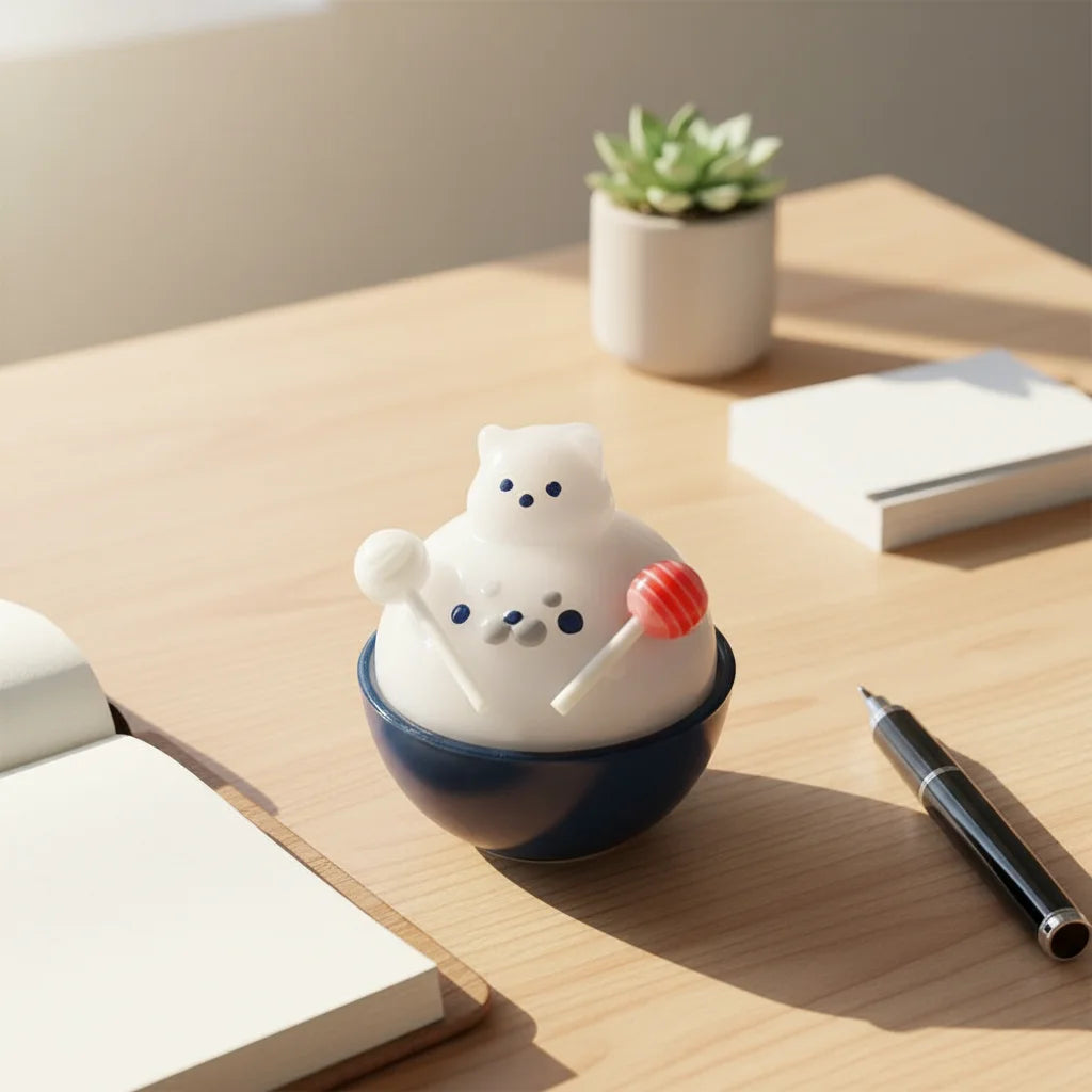 Cute Seal Squishy Toy With Lollipops Soft Silicone Stress Relief Fidget Toy Creative Desktop Ornament Healing Gift For Kids Adul HIP