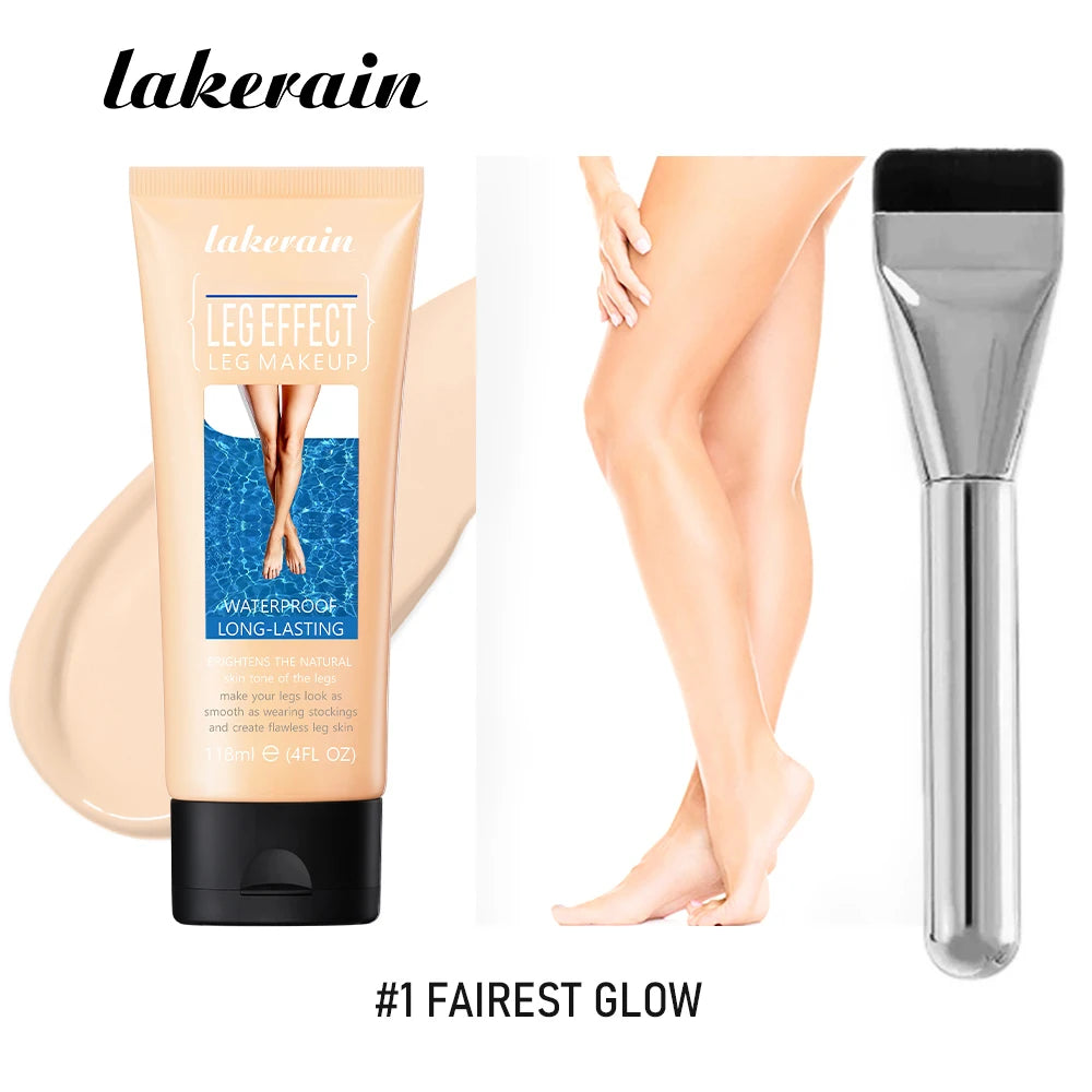 116ml Medium Bronze Body Tanning Cream Leg Makeup Foundation With Brush Waterproof Long Lasting Even Skin Tone Body Makeup HIP 1fairest