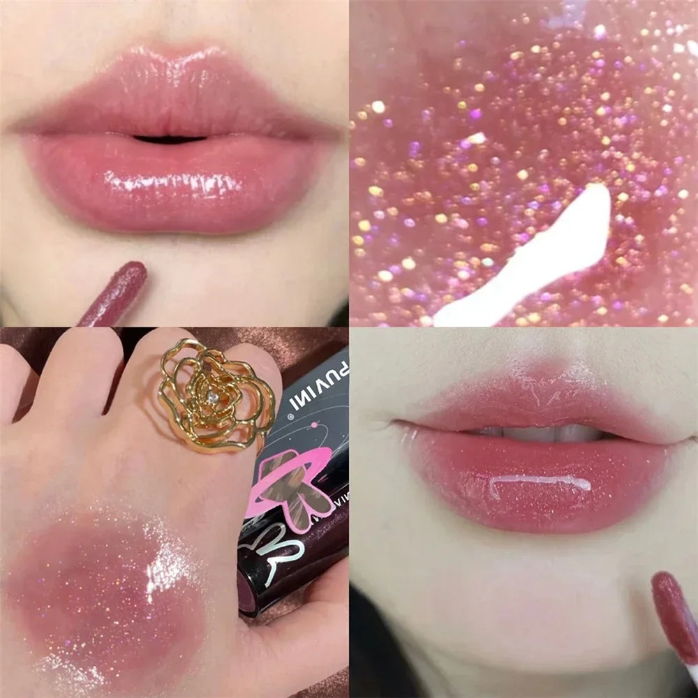 Galaxy Gray Mirror Water Lip Gloss Lip Glaze Shimmer Glass LipOil Liquid Lipstick Waterproof Moisturizing Matte Lips Balm Makeup HIP 02 Mirror