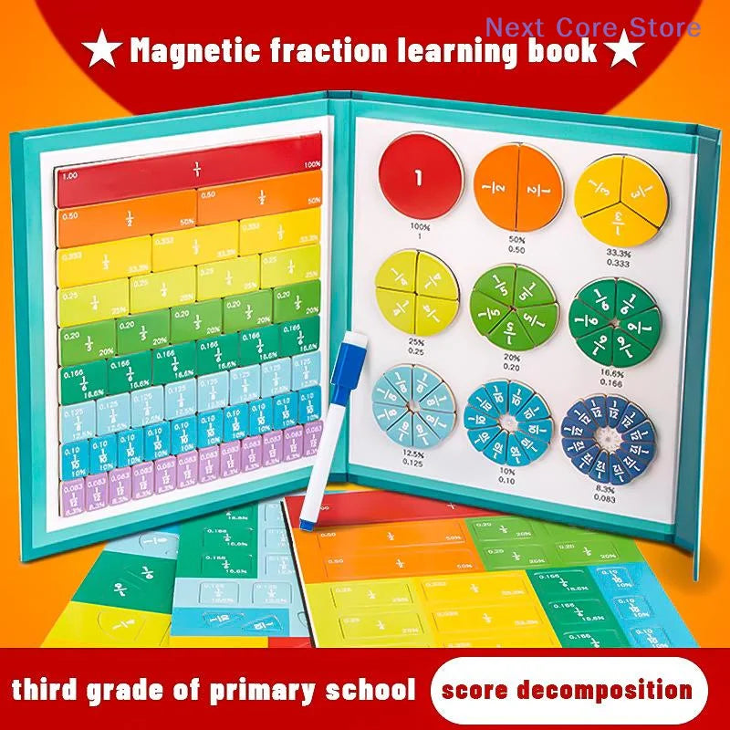 Magnetic Fraction Puzzle Book – Kids Math Learning Tool Educational Math Puzzle HIP