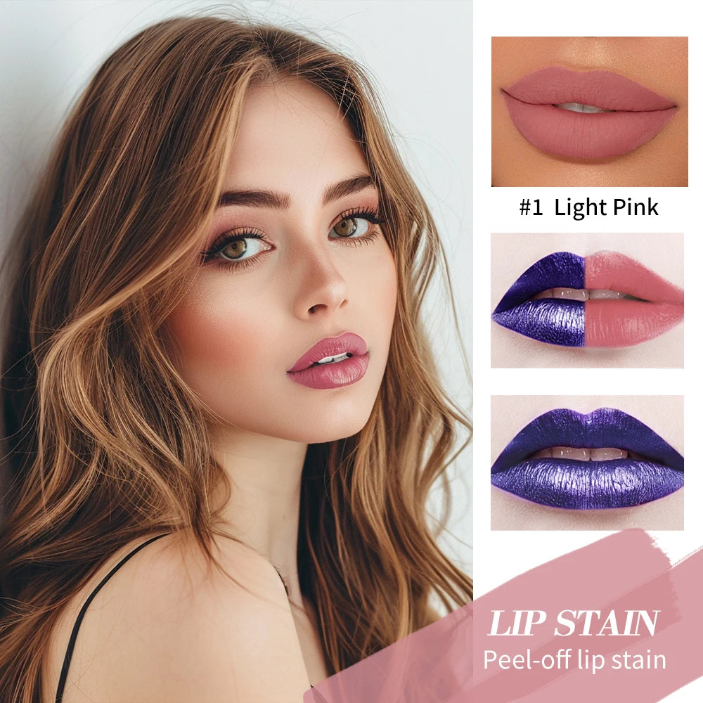 Blading Lip Gloss Peel and Stick Set Long-lasting Waterproof Pink Lip Gloss Transfer Resistant Natural Lip Gloss For Women HIP