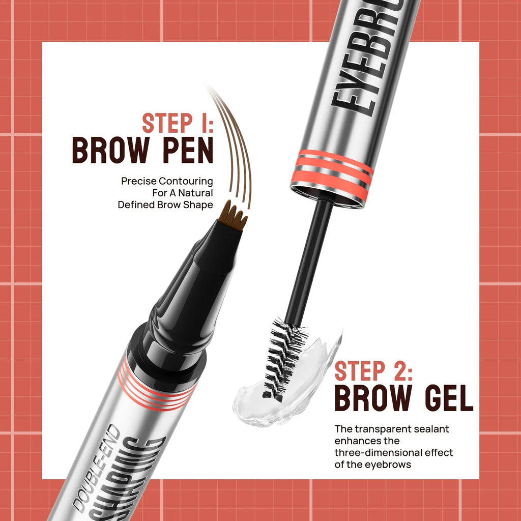 Hellokiss 2-in-1 Double-End Liquid Eyebrow Pencil – 4-Tip Liquid Eyebrow Pencil HIP