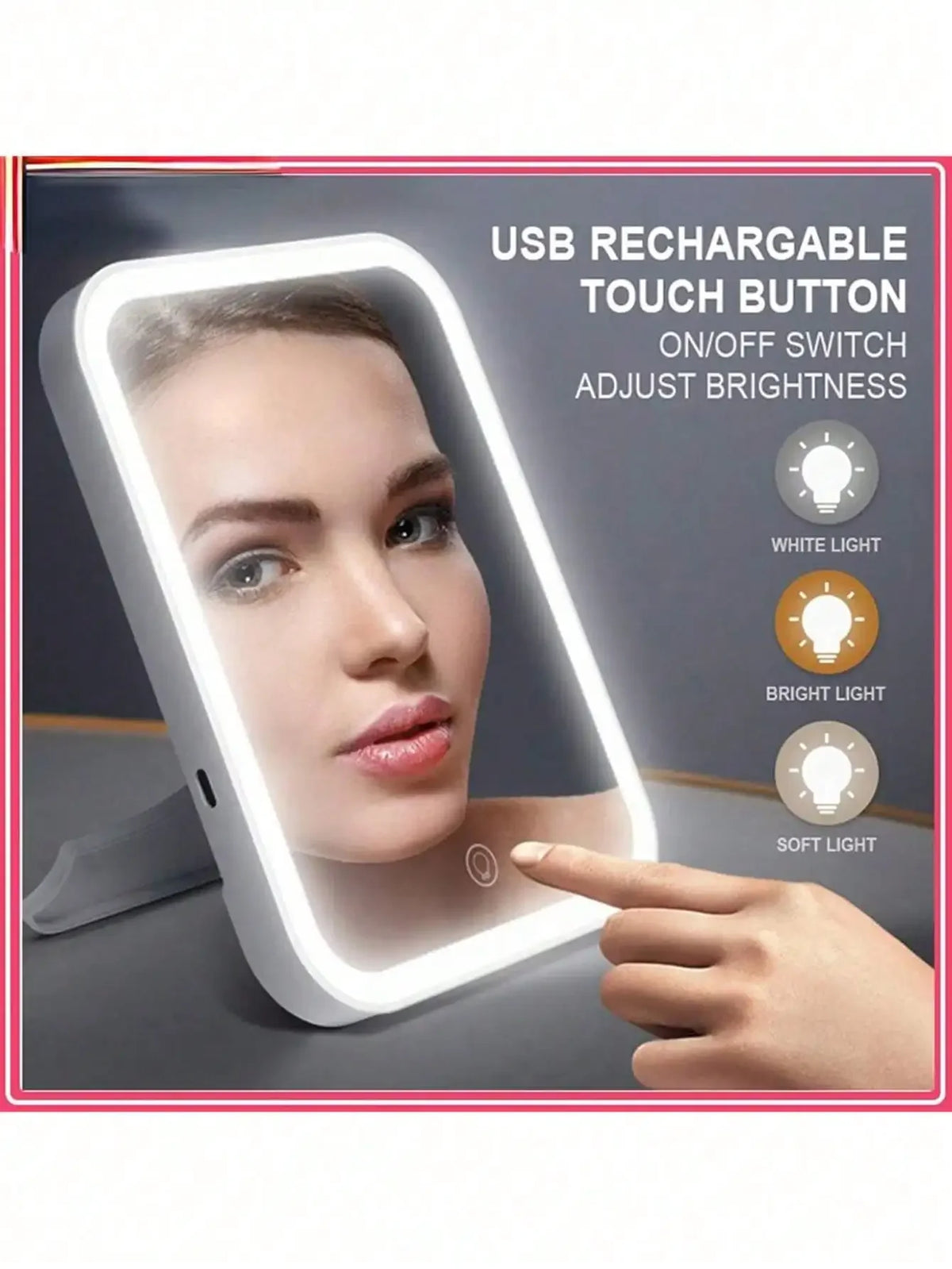 LED Makeup Mirror – Adjustable Dimming, Rotation & Storage LED Vanity Mirror HIP