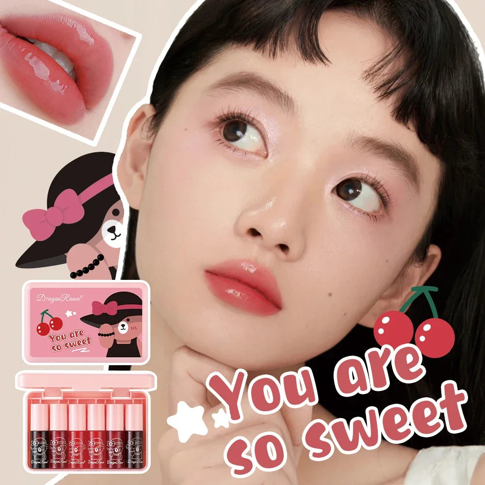 Dragon Ranee Mirror Glaze Lip Gloss Set – 6 Mini Shades Lip Gloss Set HIP